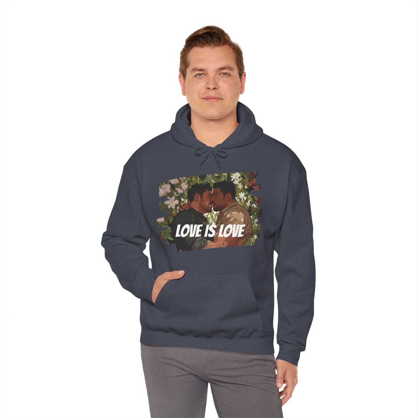 Love Is Love - Bears - Unisex Hoodie - Hoodie - Heather Navy - The Lucky Wombat