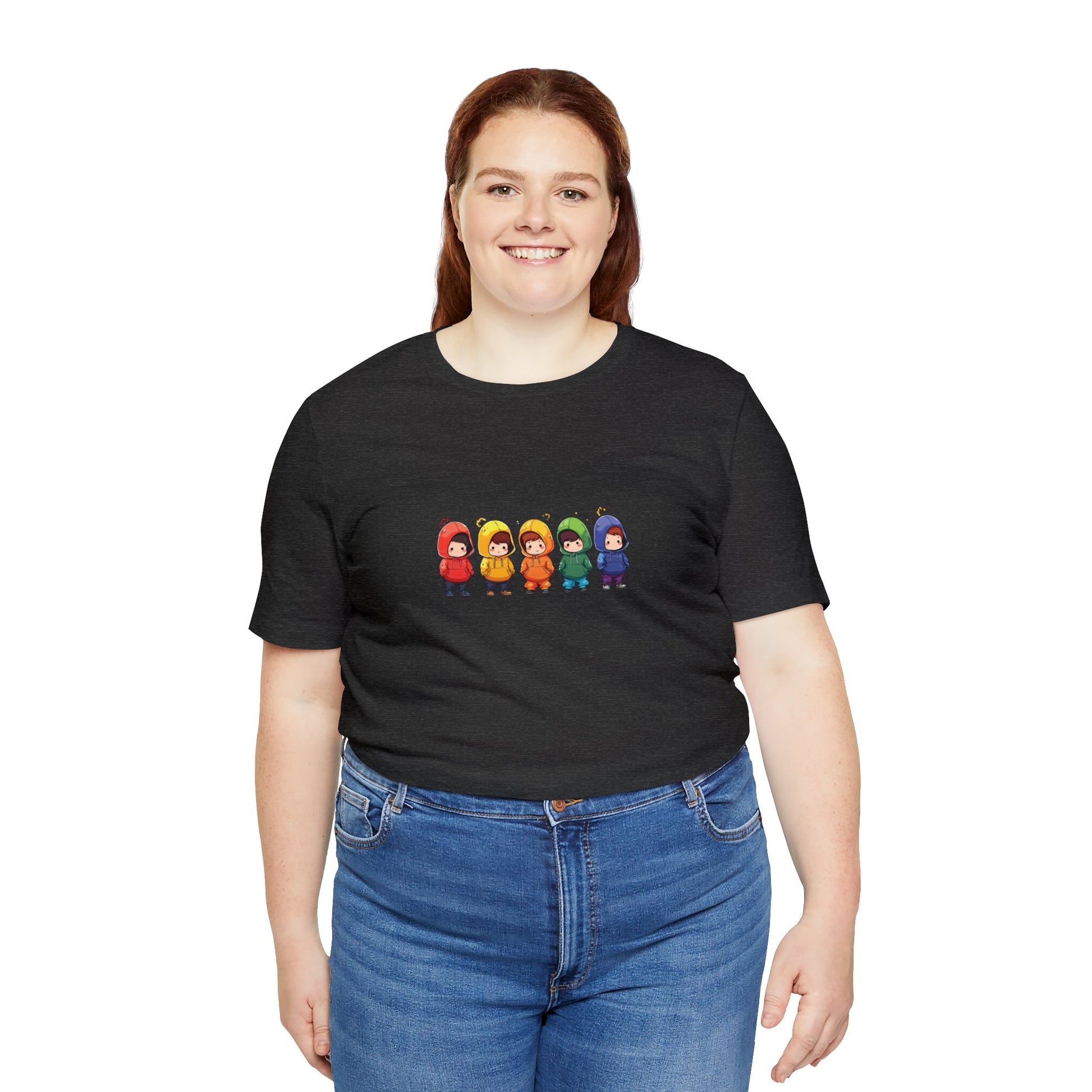 Cutties in Hoodies - Unisex T-Shirt - T-Shirt - Dark Grey Heather The Lucky Wombat