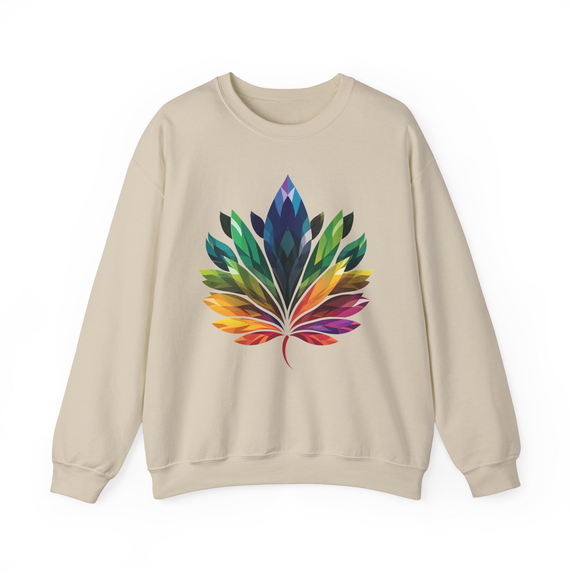 Rainbow - Coloured Leaf Unisex Sweatshirt - Sweatshirt - The Lucky Wombat