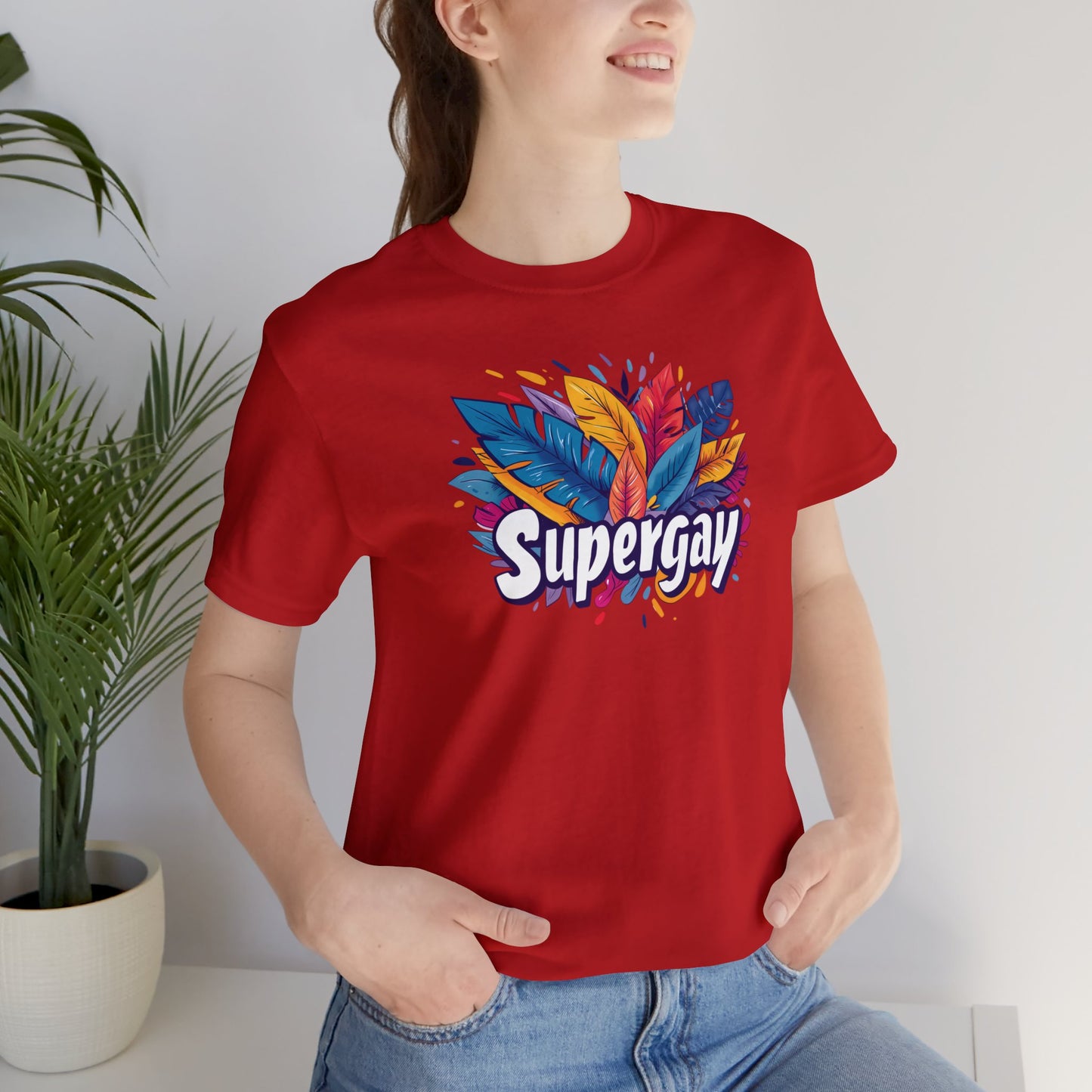 Supergay Unisex T-shirt - T-Shirt - Red - S - The Lucky Wombat