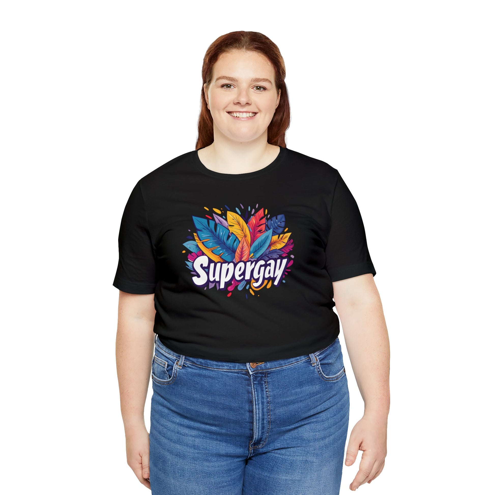 Supergay Unisex T-shirt - T-Shirt - Black - S - The Lucky Wombat