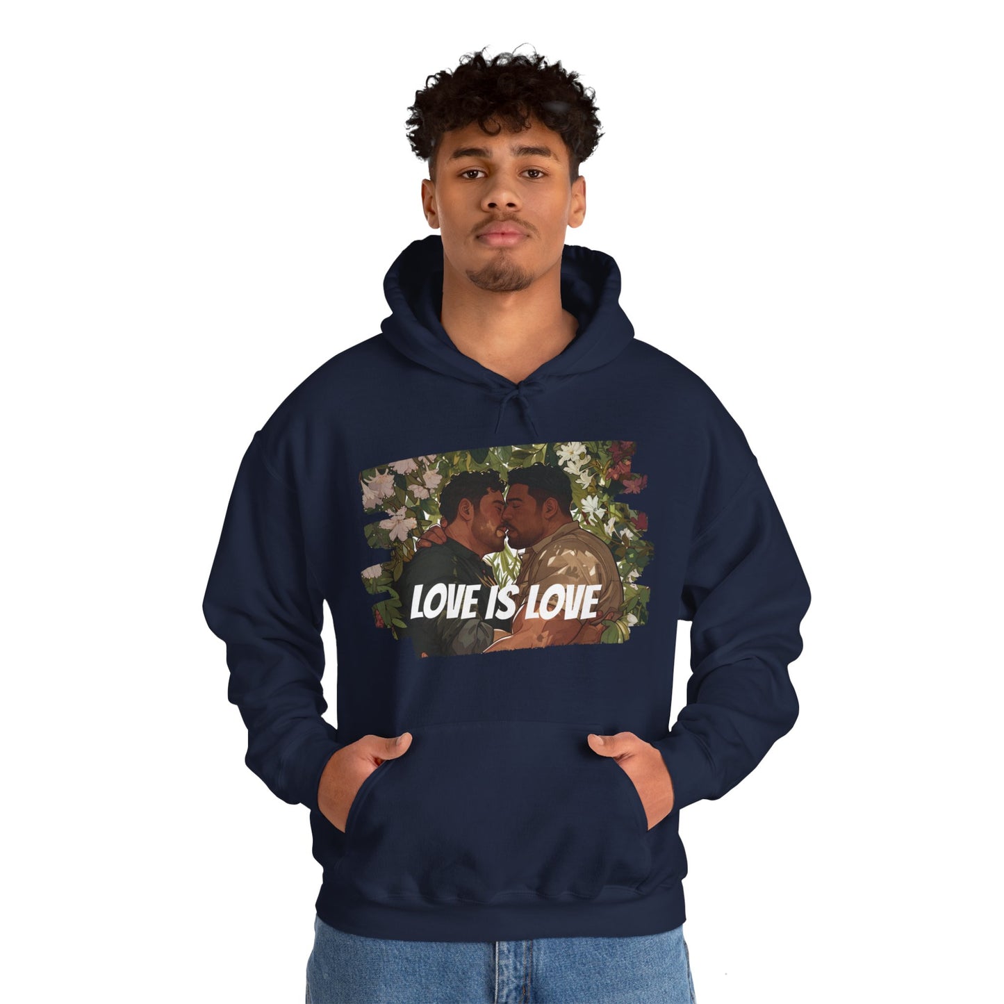 Love Is Love - Bears - Unisex Hoodie - Hoodie - Heather Navy - The Lucky Wombat