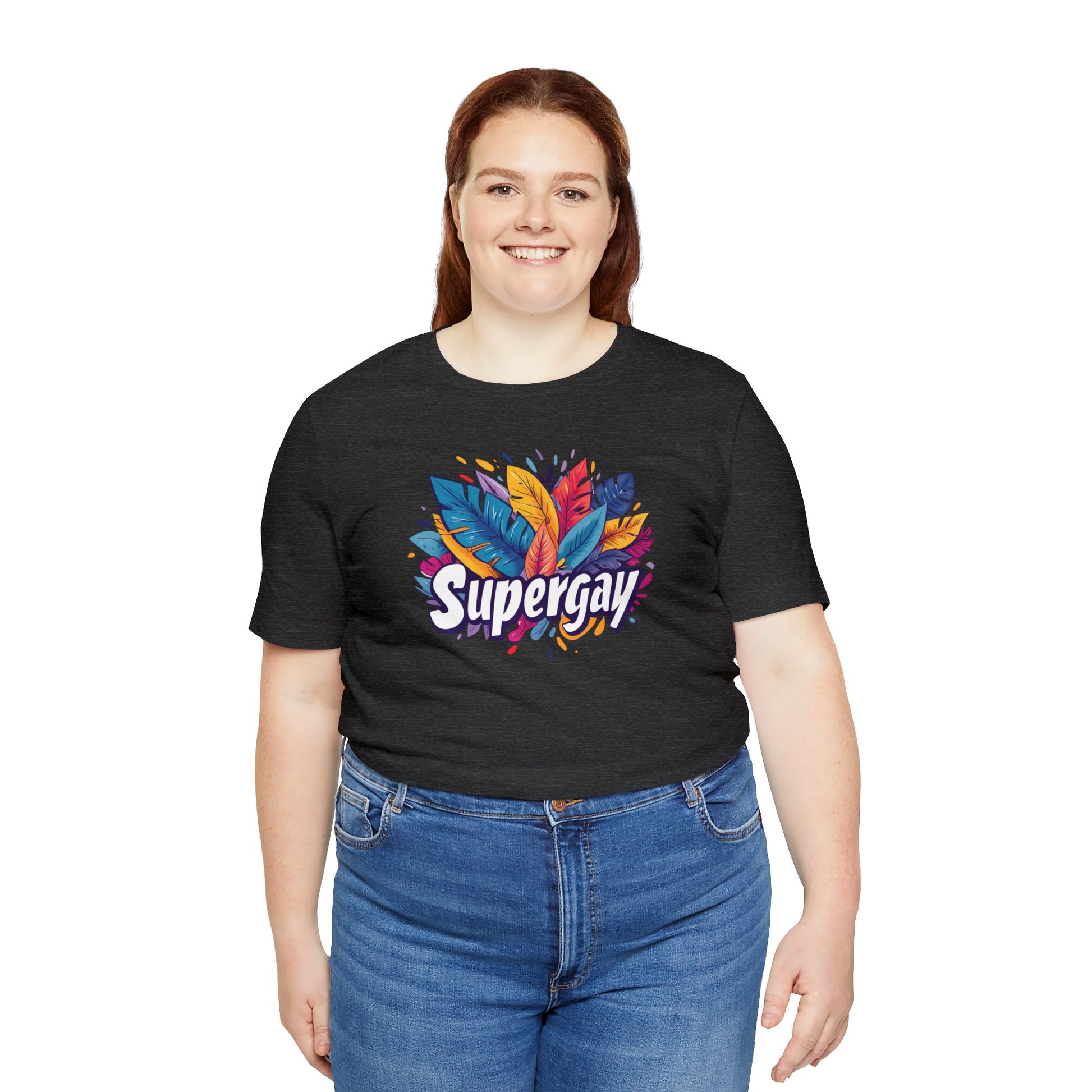 Supergay Unisex T-shirt - T-Shirt - Dark Grey Heather - S - The Lucky Wombat