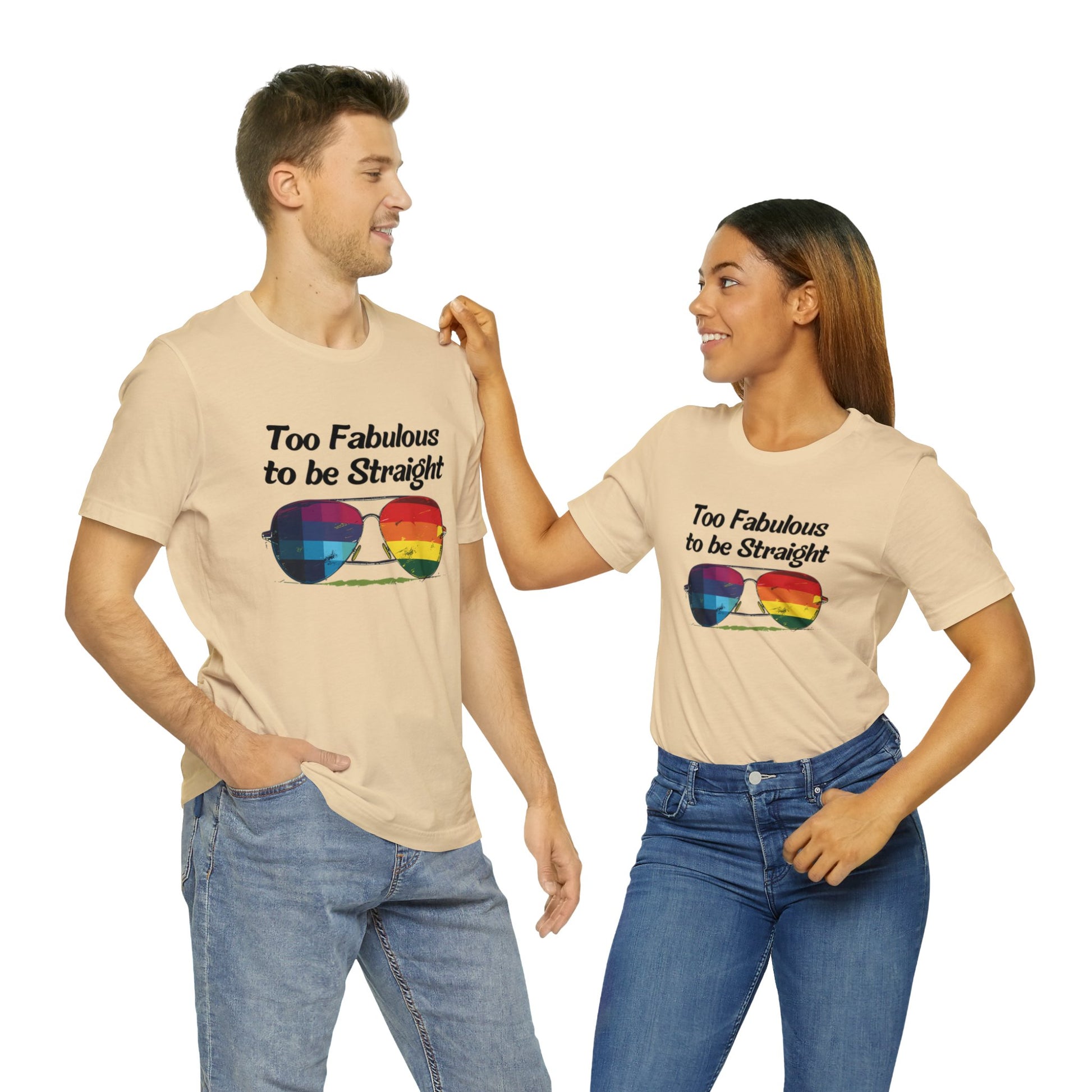 Too Fabulous to be Straight - Unisex T-Shirt - T-Shirt - Soft Cream - The Lucky Wombat