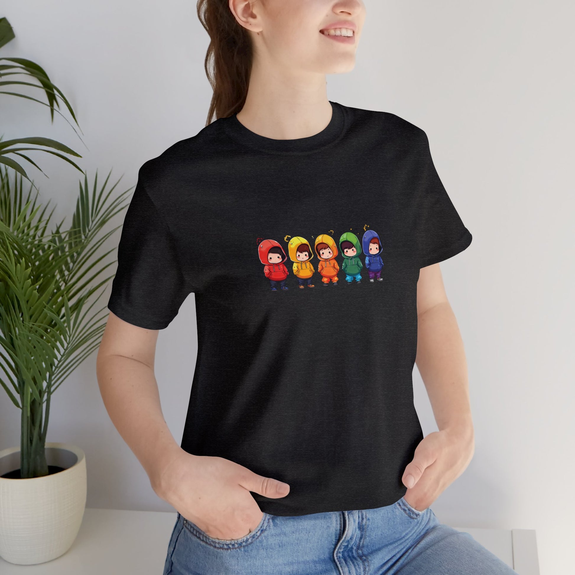 Cutties in Hoodies - Unisex T-Shirt - T-Shirt - Dark Grey Heather - The Lucky Wombat