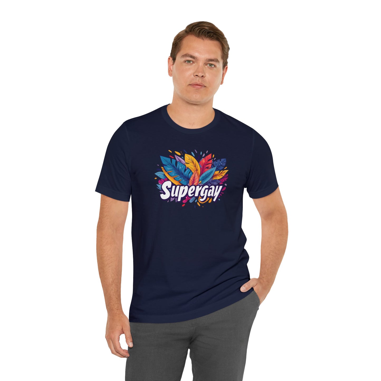 Supergay Unisex T-shirt - T-Shirt - Navy - S - The Lucky Wombat