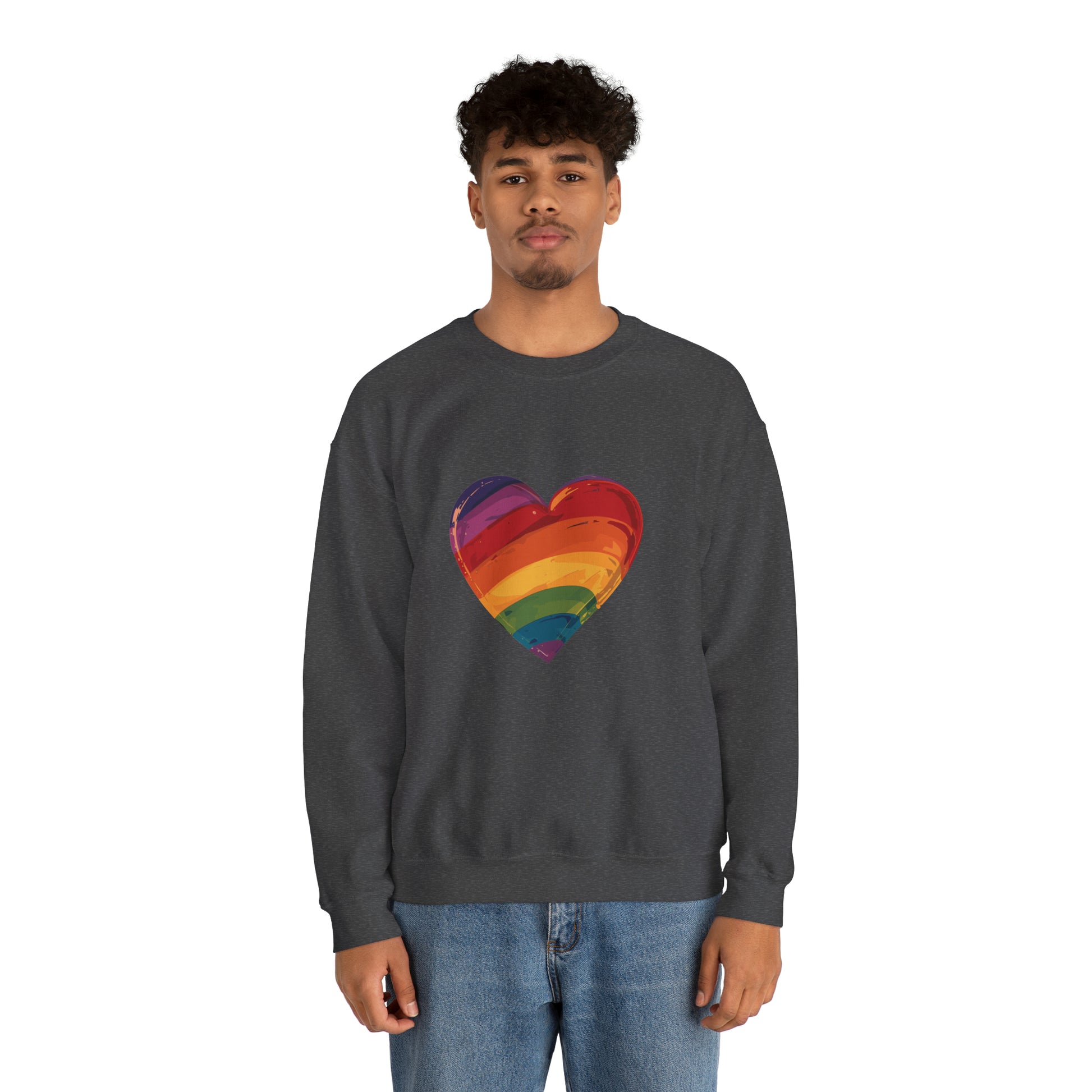 Cartoon Rainbow Heart - Unisex Sweatshirt - Sweatshirt - The Lucky Wombat