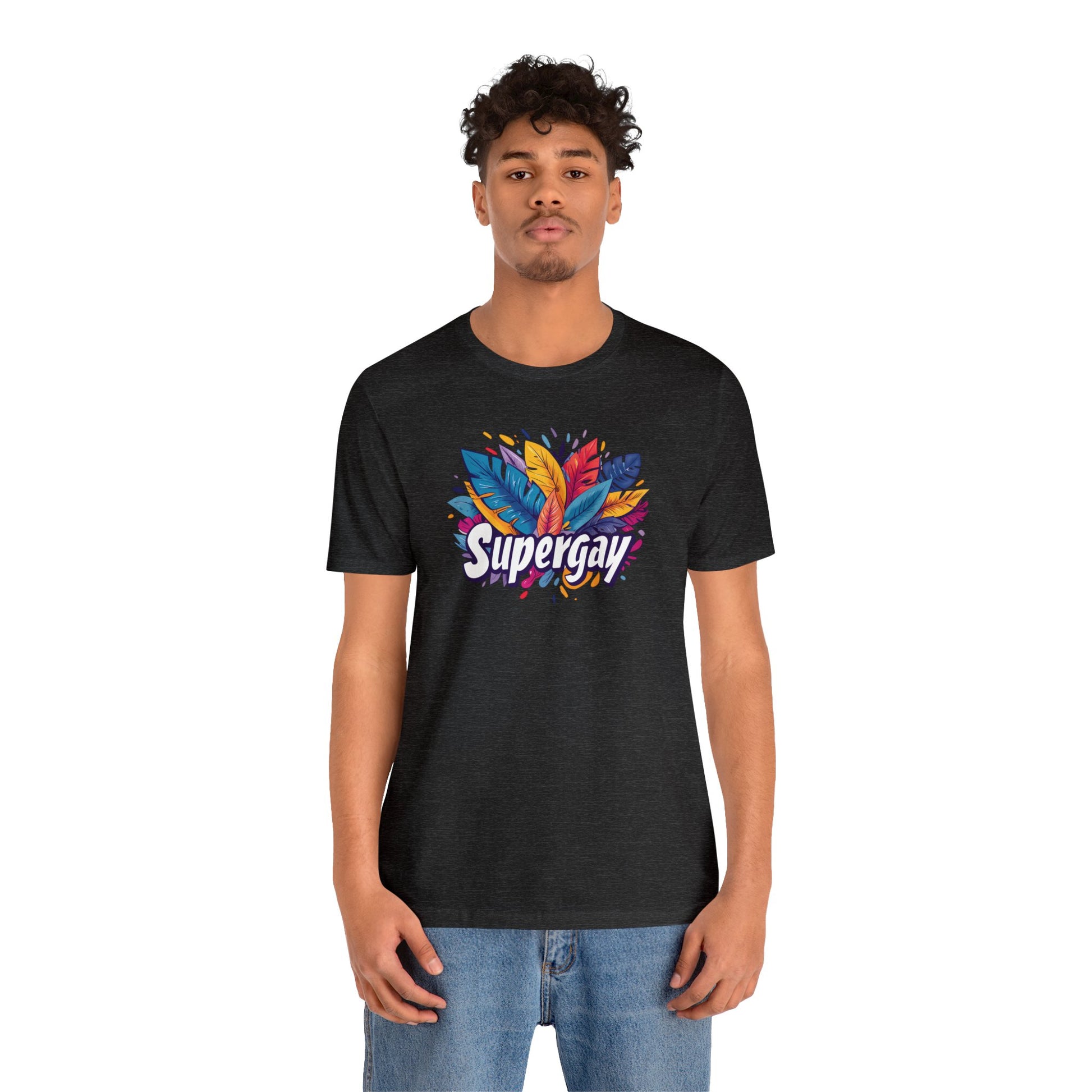 Supergay Unisex T-shirt - T-Shirt - Dark Grey Heather - S - The Lucky Wombat