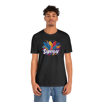 Supergay Unisex T-shirt - T-Shirt - Dark Grey Heather - S - The Lucky Wombat