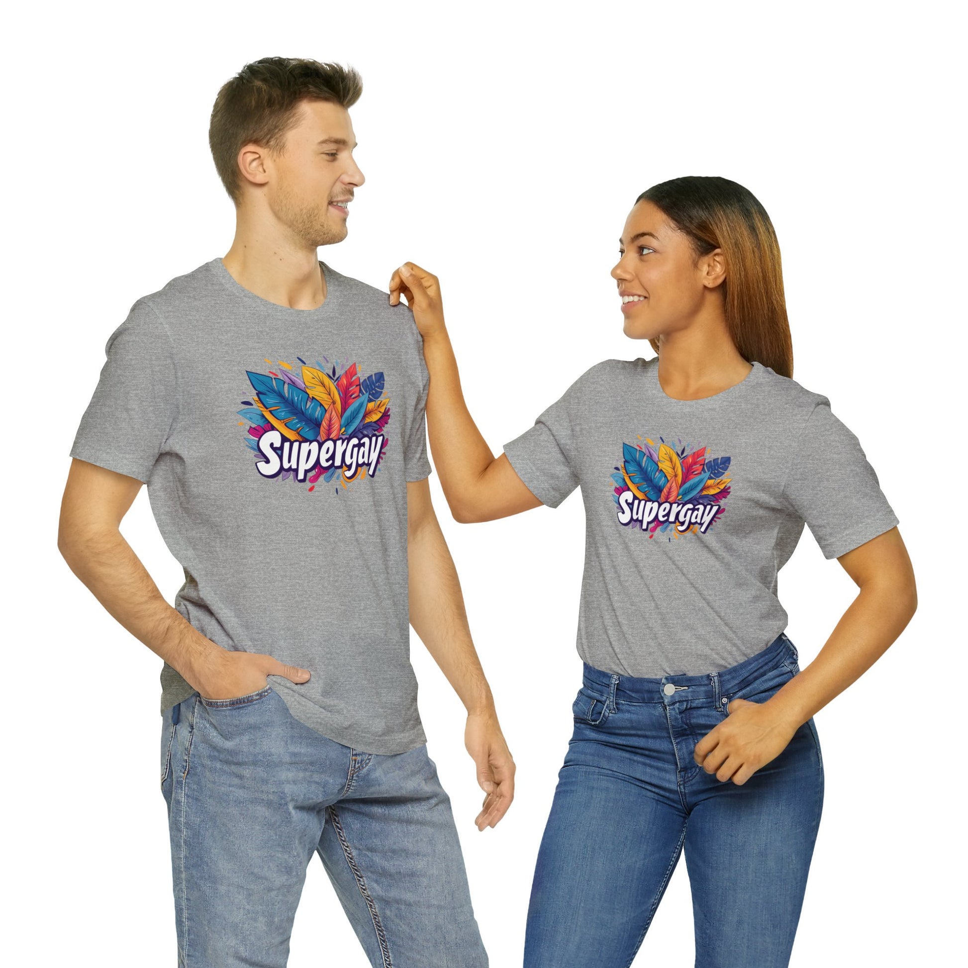 Supergay Unisex T-shirt - T-Shirt - Athletic Heather | The Lucky Wombat