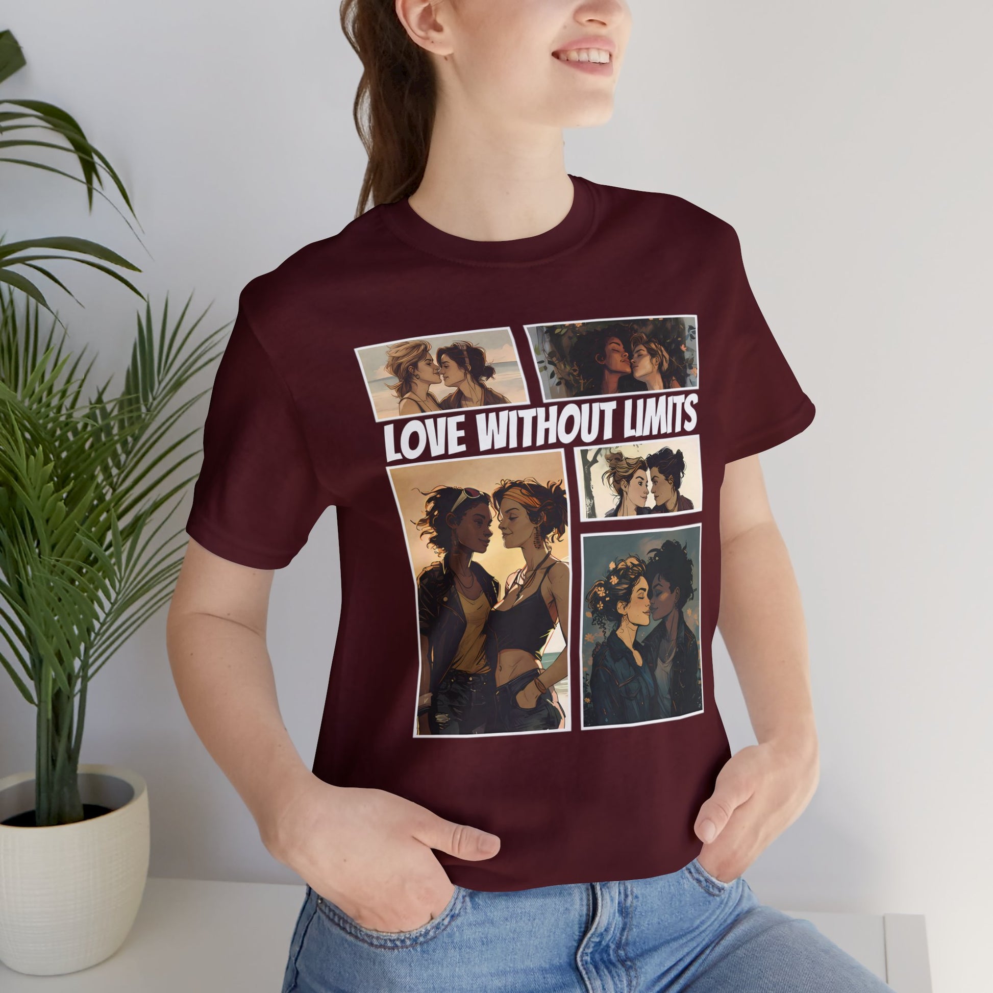 Love Without Limits - Girls - Unisex T-Shirt - T-Shirt - Maroon - | The Lucky Wombat