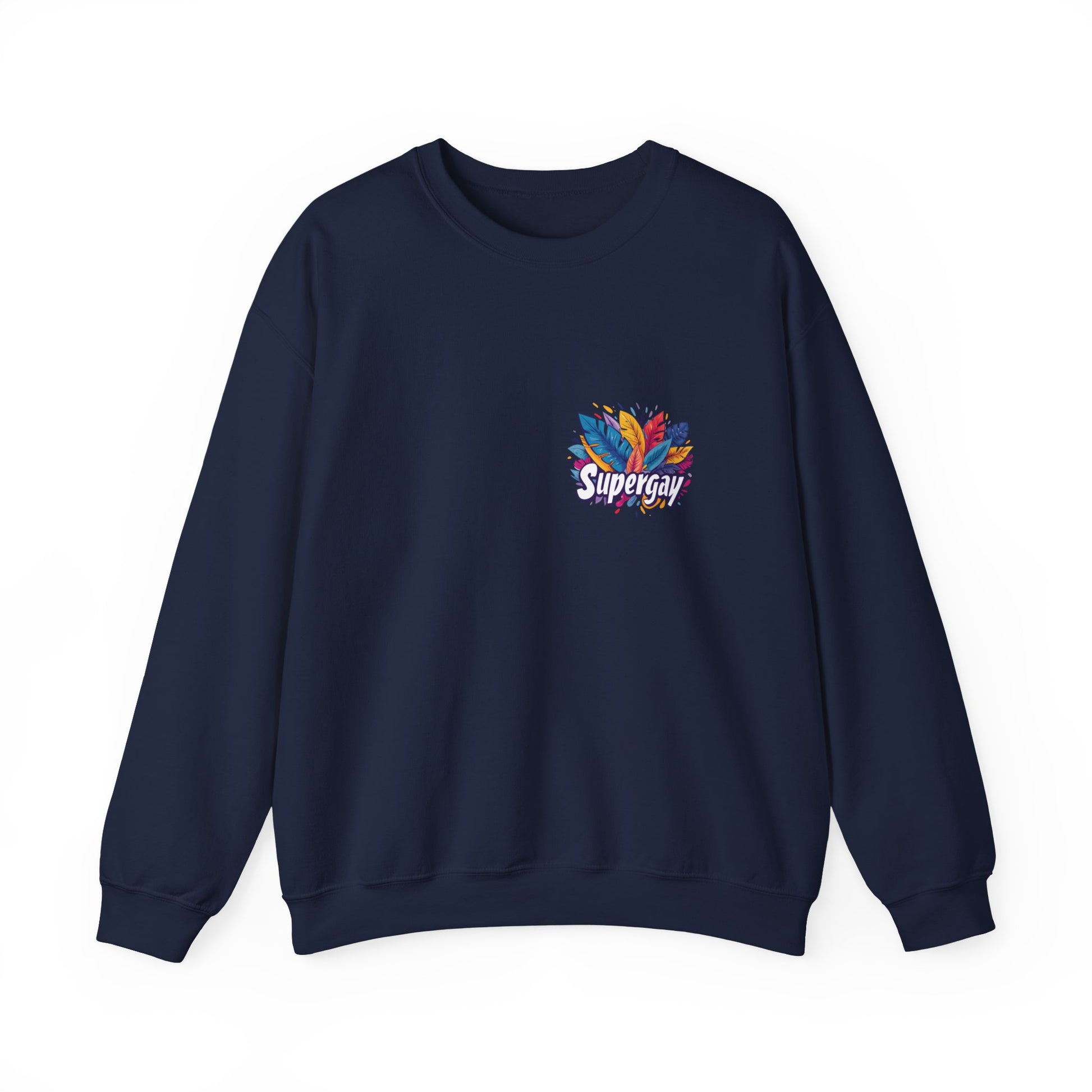 Supergay | heart - side print - Unisex Sweatshirt - Sweatshirt - The Lucky Wombat