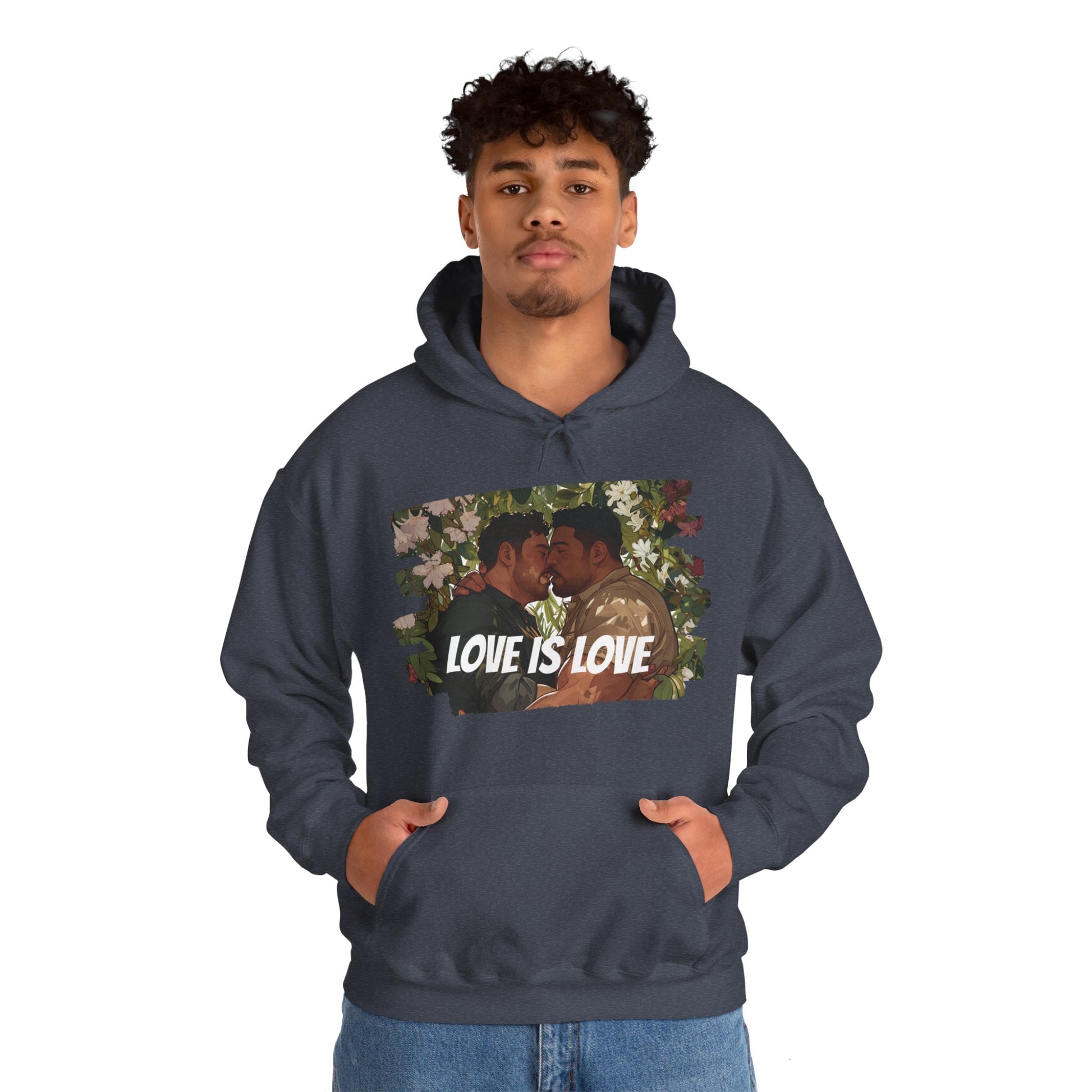 Love Is Love - Bears - Unisex Hoodie - Hoodie - Heather Navy - The Lucky Wombat