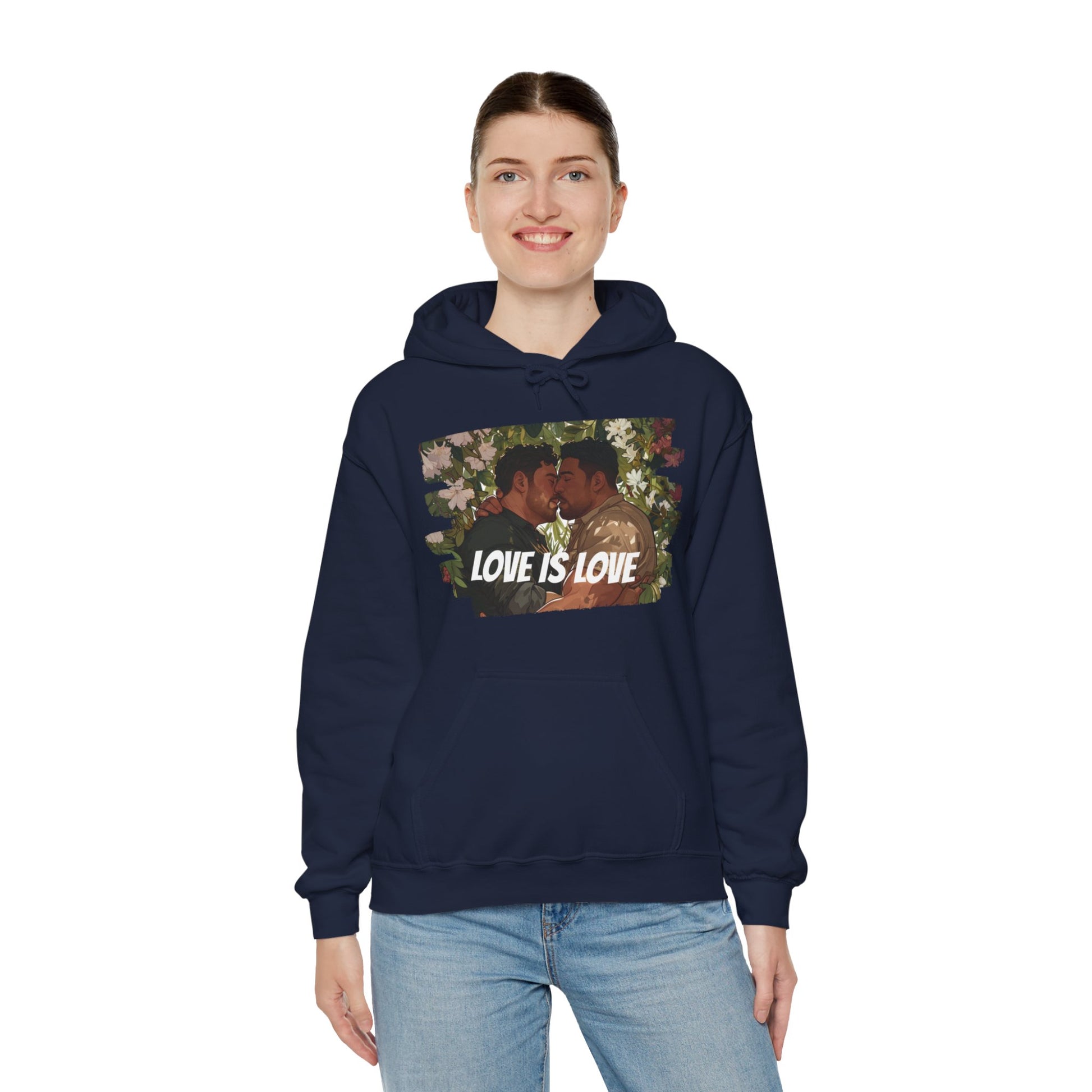 Love Is Love - Bears - Unisex Hoodie - Hoodie - Heather Navy - The Lucky Wombat