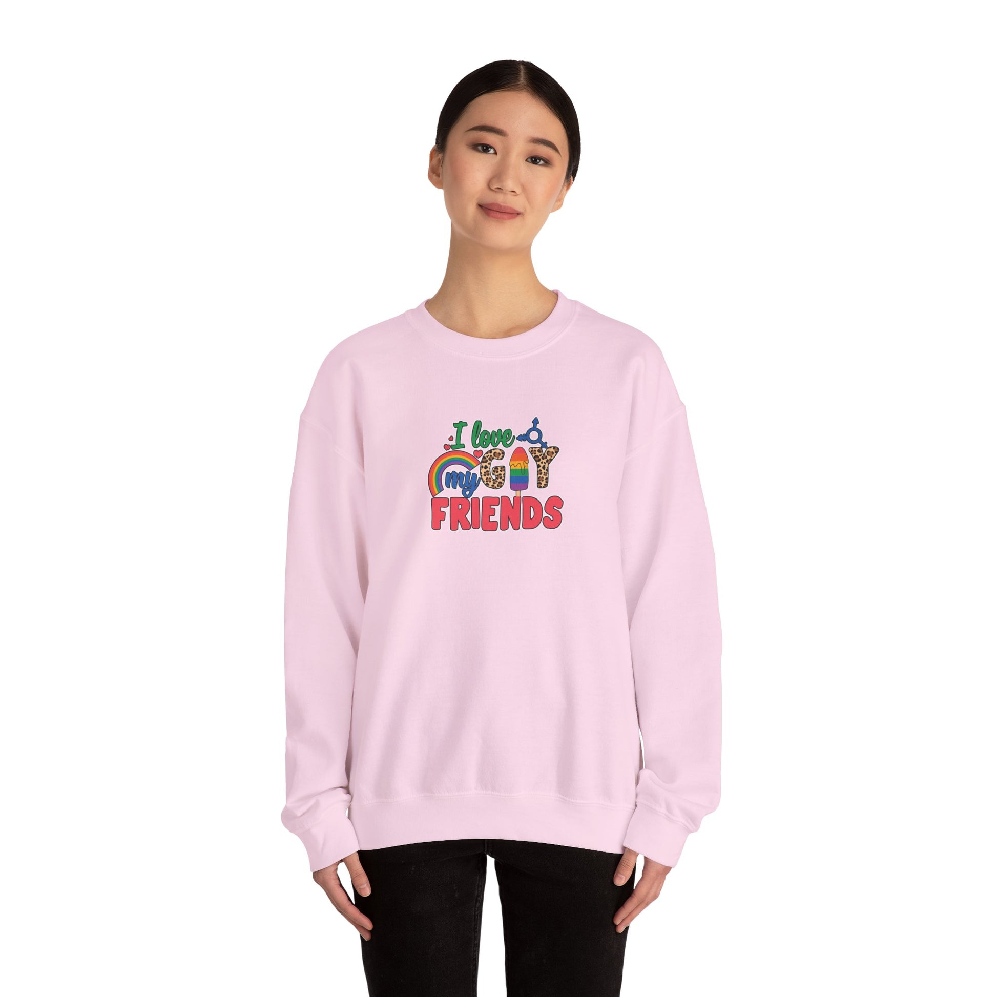 I Love My Gay Friends Sweatshirt - Sweatshirt - S - Black The Lucky Wombat