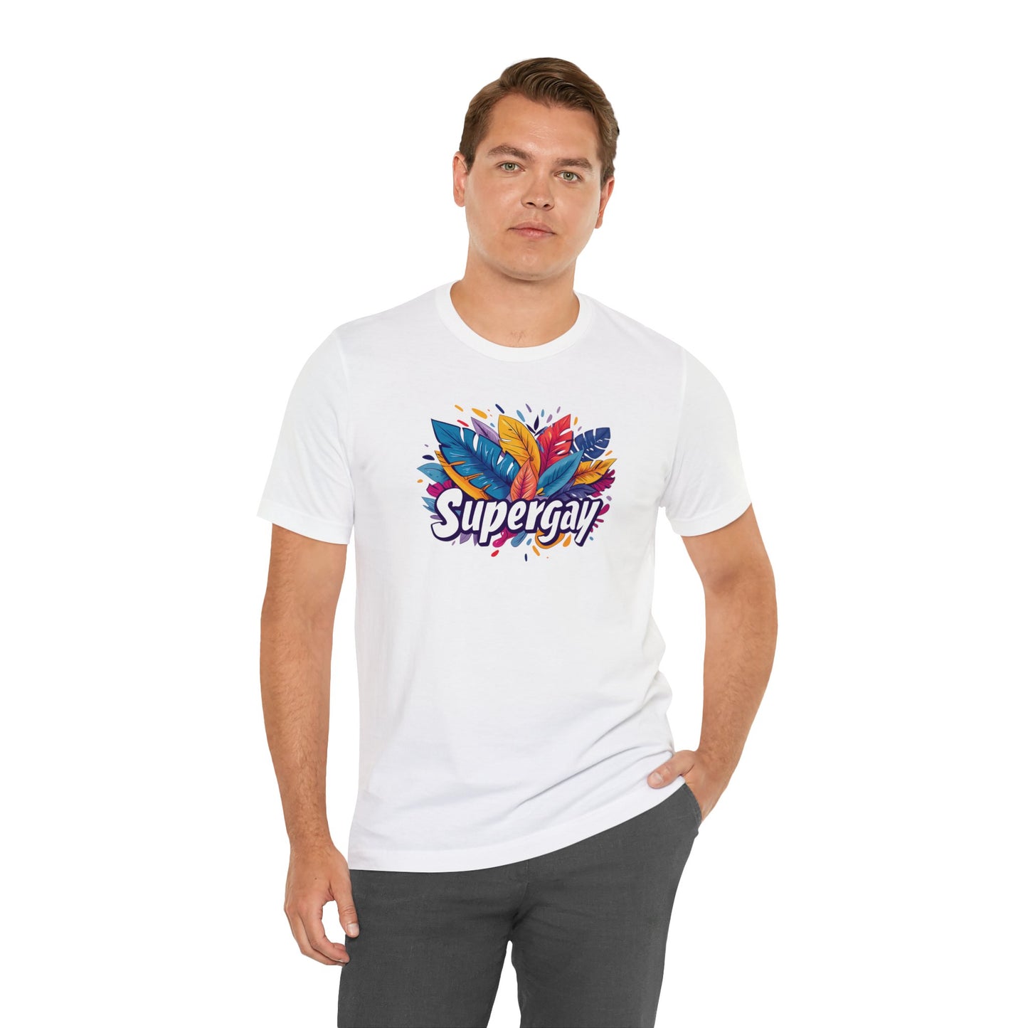 Supergay Unisex T-shirt - T-Shirt - White - S - The Lucky Wombat