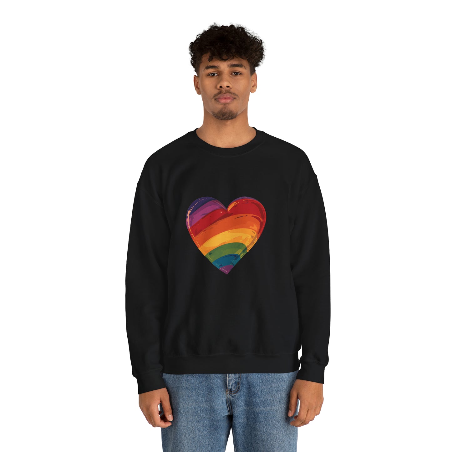 Cartoon Rainbow Heart - Unisex Sweatshirt - Sweatshirt - The Lucky Wombat