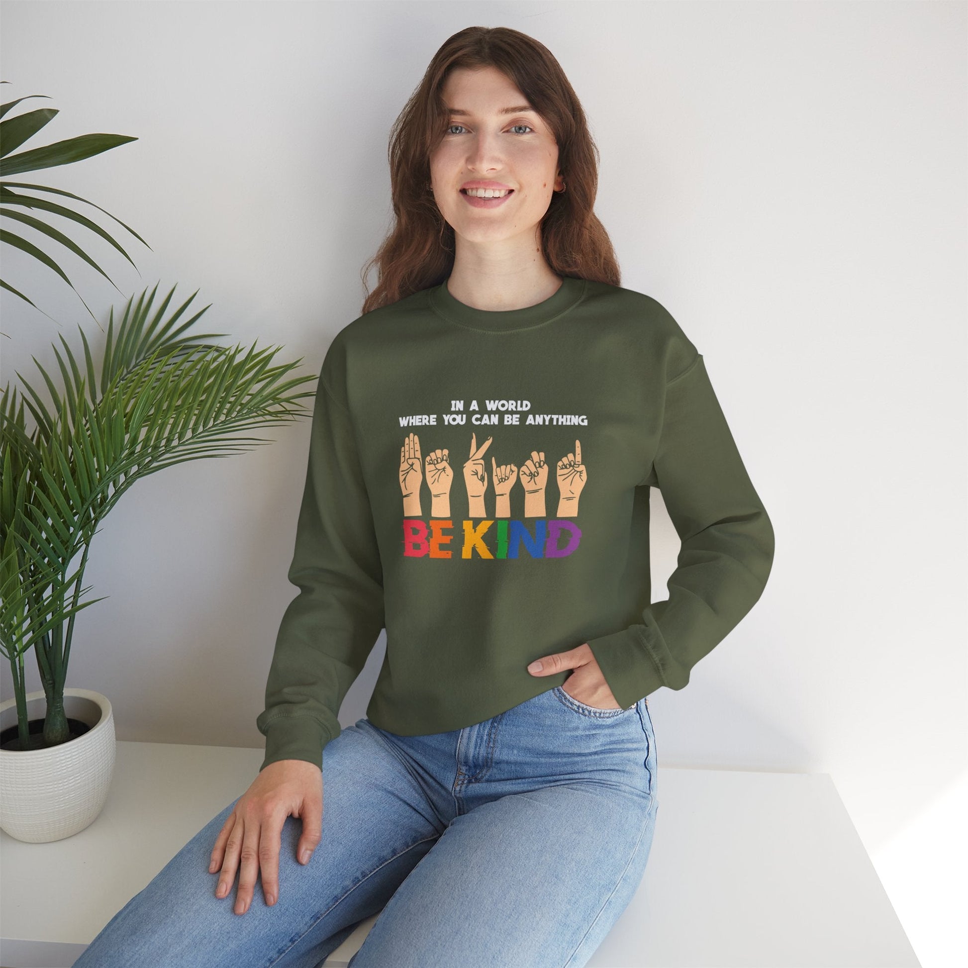 Be Kind Crewneck Sweatshirt - Sweatshirt - The Lucky Wombat