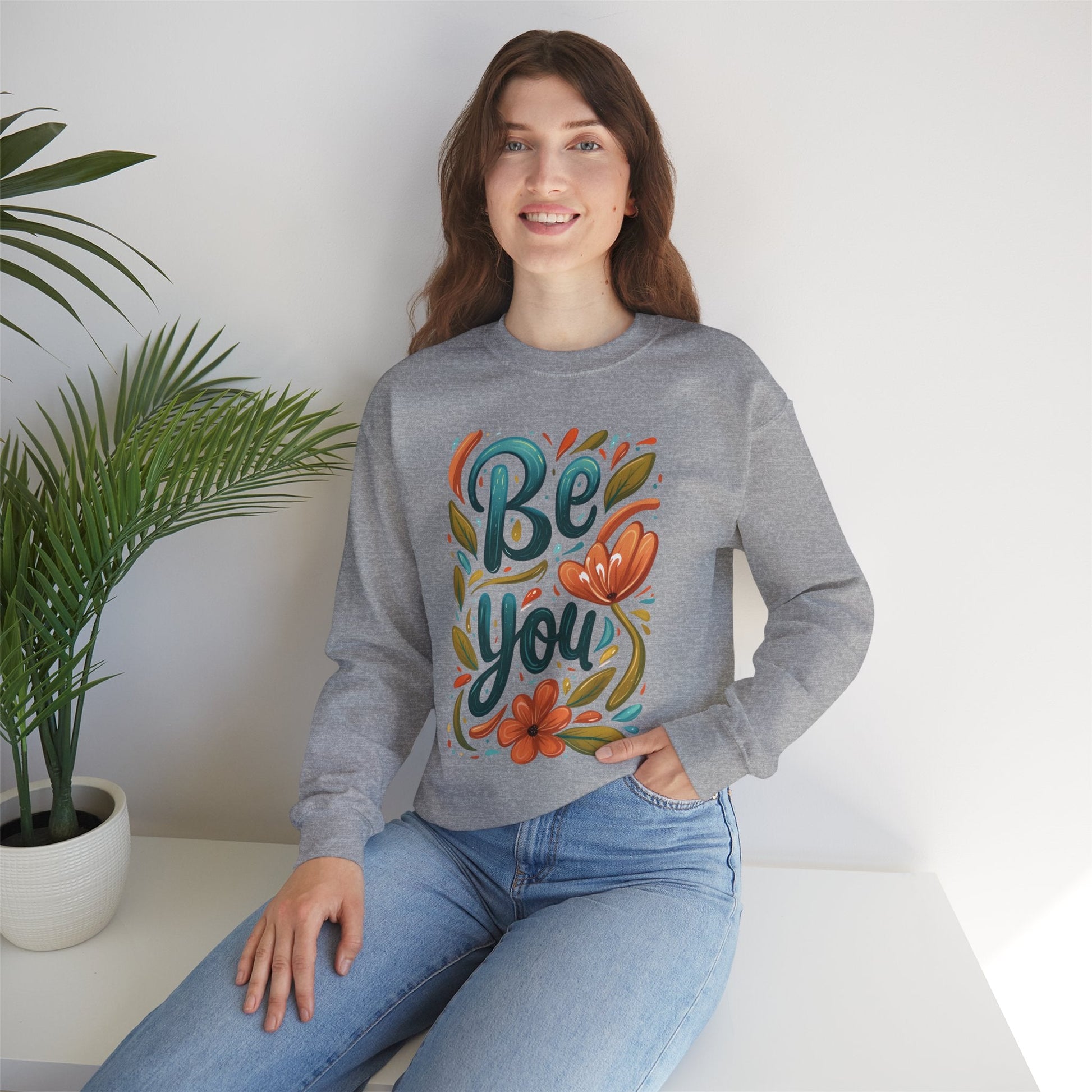 Be you Unisex Sweatshirt - Floral - Sweatshirt - The Lucky Wombat