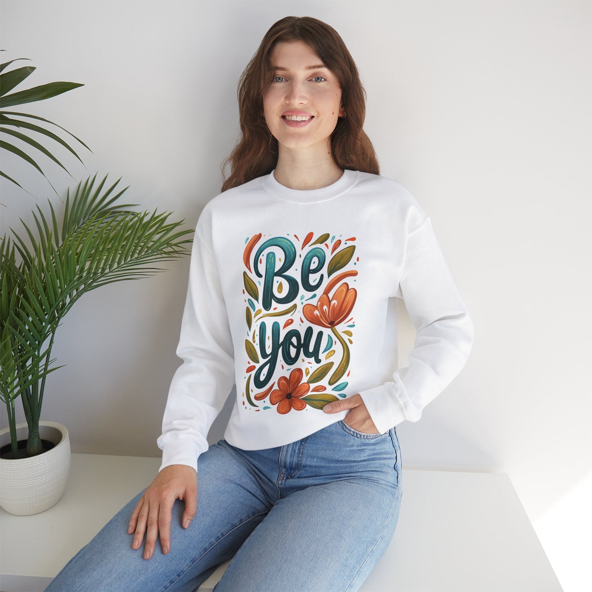 Be you Unisex Sweatshirt - Floral - Sweatshirt - The Lucky Wombat