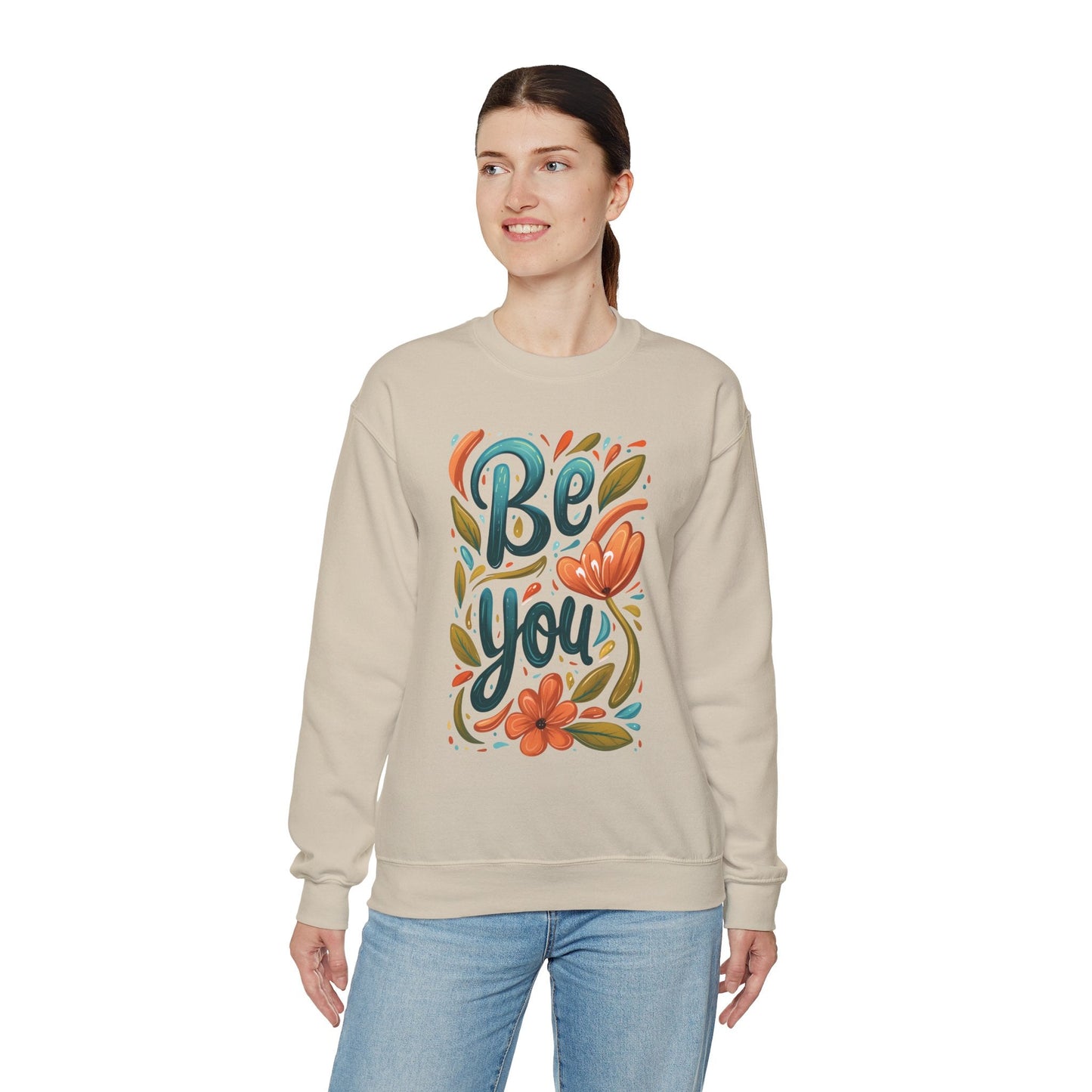 Be you Unisex Sweatshirt - Floral - Sweatshirt - The Lucky Wombat