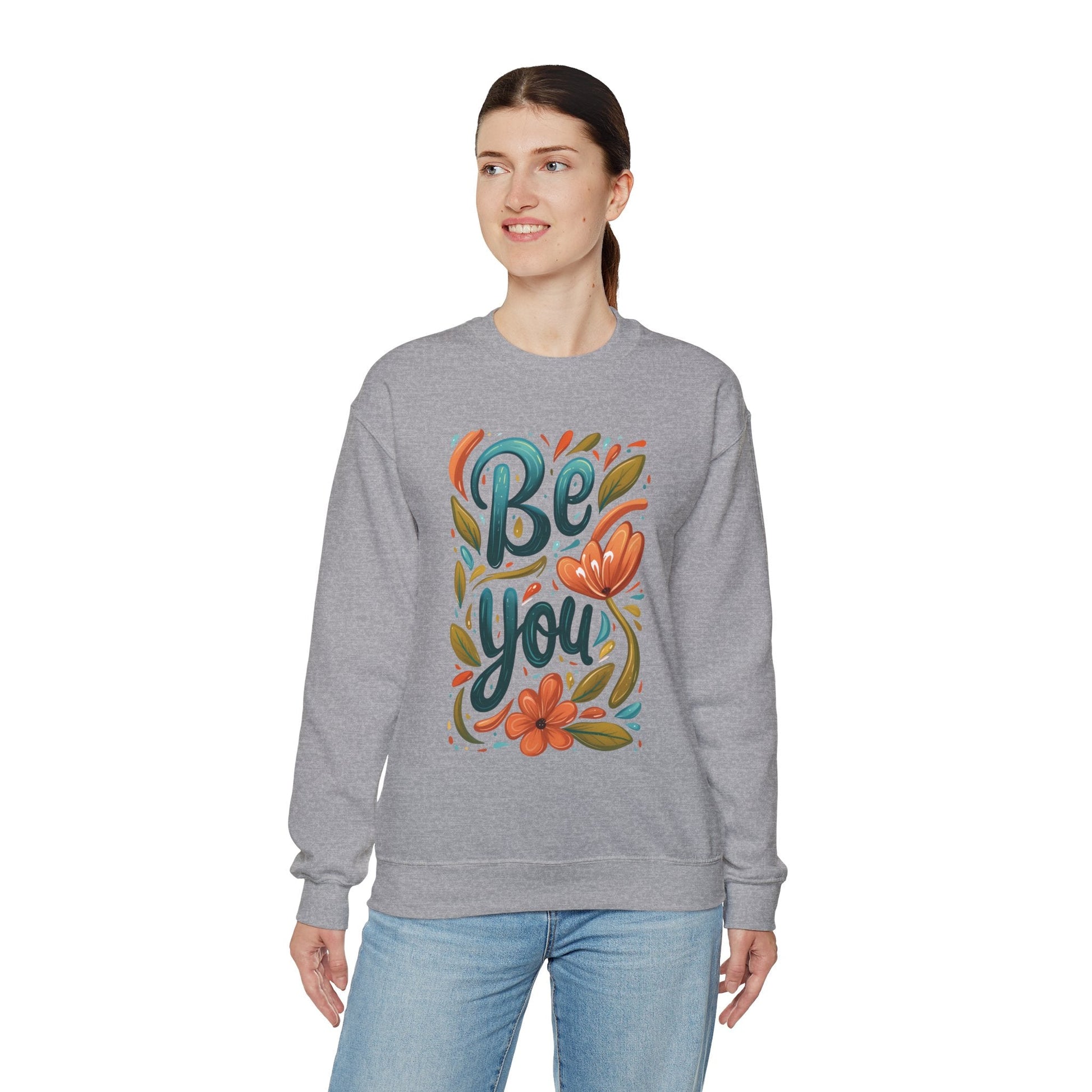 Be you Unisex Sweatshirt - Floral - Sweatshirt - The Lucky Wombat