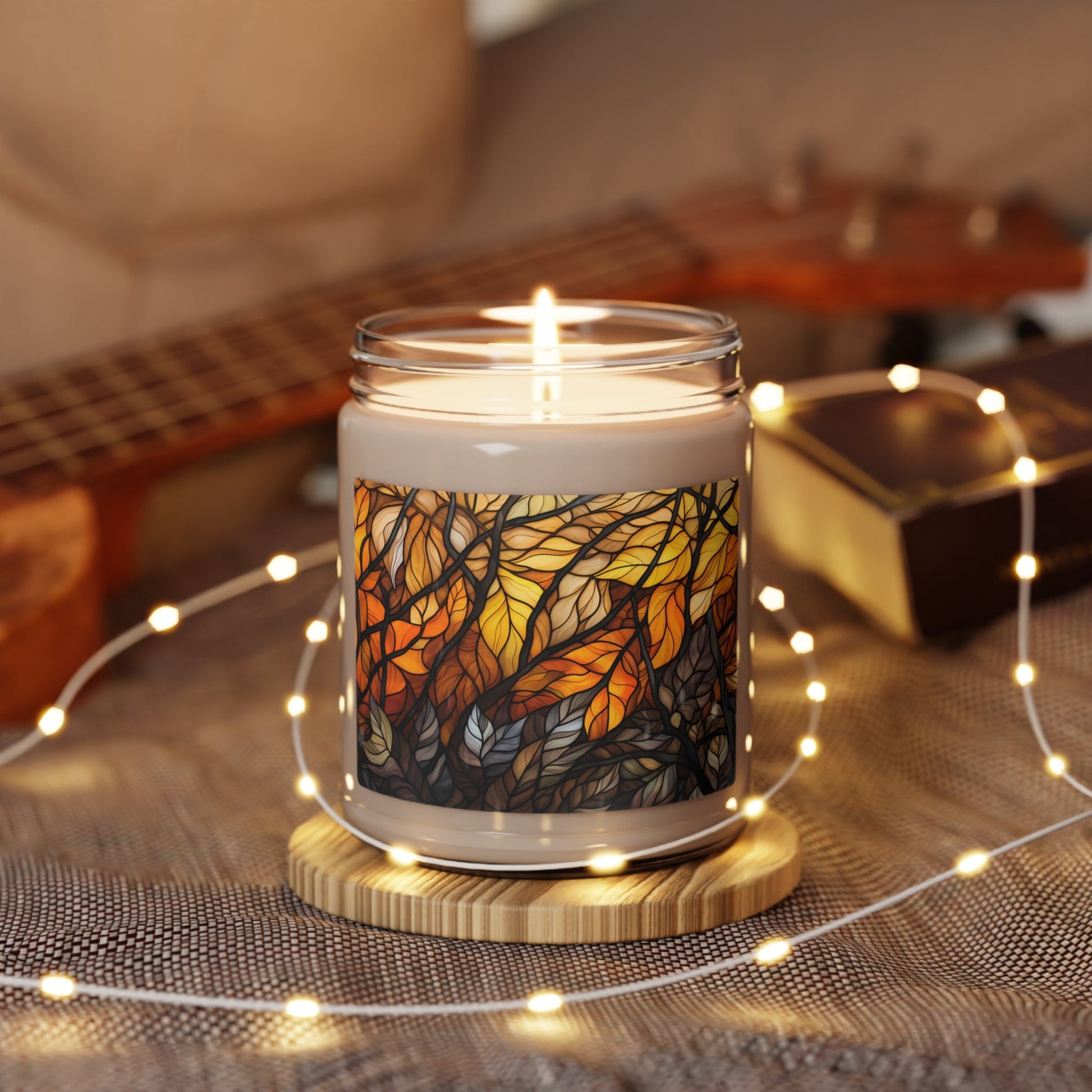 Bear Pride Forest Candle - Stained Glass Nature - Inspired Decor with Vivid Patterns | Scented Soy Candle, 9oz