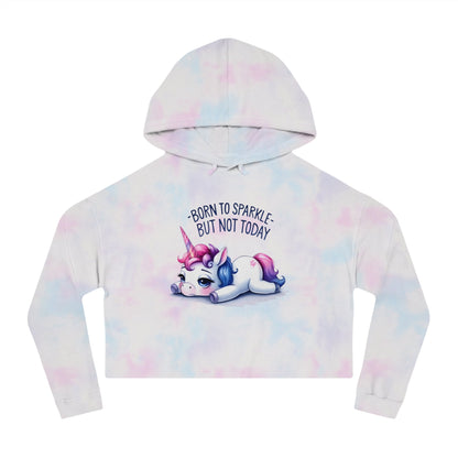 Born to Sparkle Cropped Hoodie – Stay Stylish and Cozy - Hoodie - The Lucky Wombat