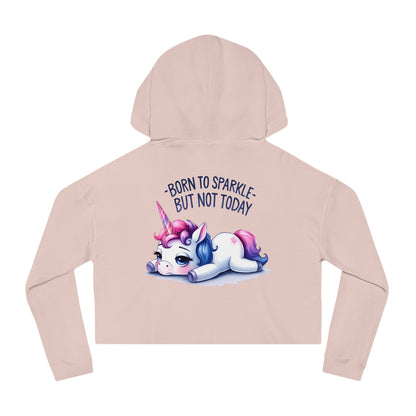 Born to Sparkle Cropped Hoodie – Stay Stylish and Cozy - Hoodie - The Lucky Wombat
