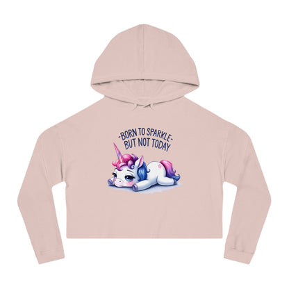 Born to Sparkle Cropped Hoodie – Stay Stylish and Cozy - Hoodie - The Lucky Wombat