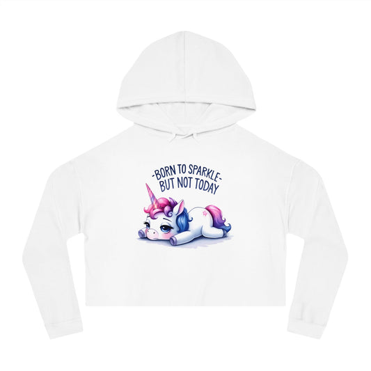 Born to Sparkle Cropped Hoodie – Stay Stylish and Cozy - Hoodie - The Lucky Wombat