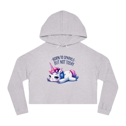 Born to Sparkle Cropped Hoodie – Stay Stylish and Cozy - Hoodie - The Lucky Wombat