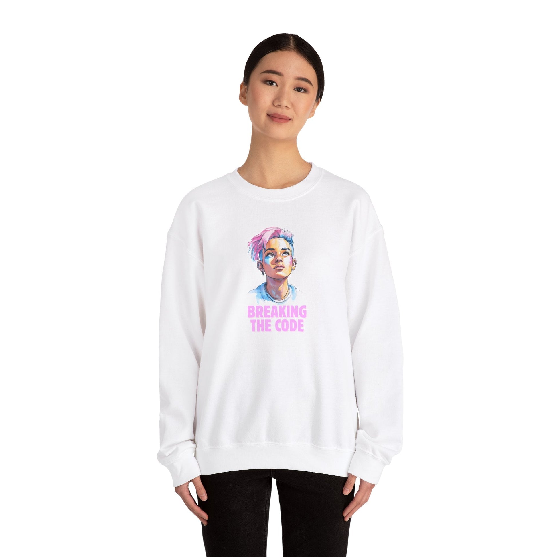 Breaking the Code - Trans Colors - Pride Sweatshirt - Sweatshirt - The Lucky Wombat