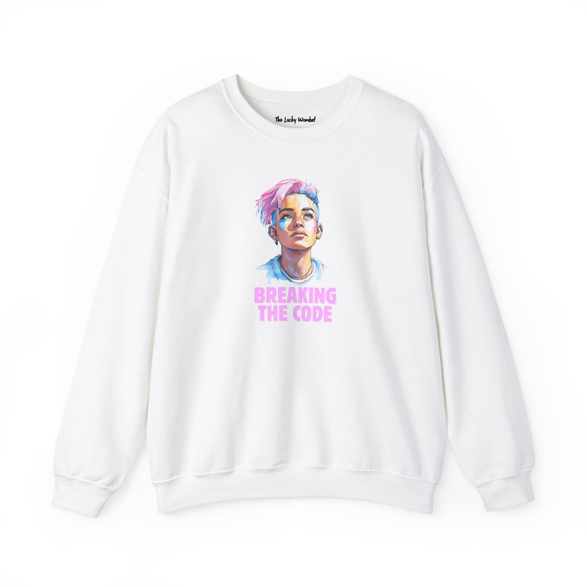 Breaking the Code - Trans Colors - Pride Sweatshirt - Sweatshirt - The Lucky Wombat