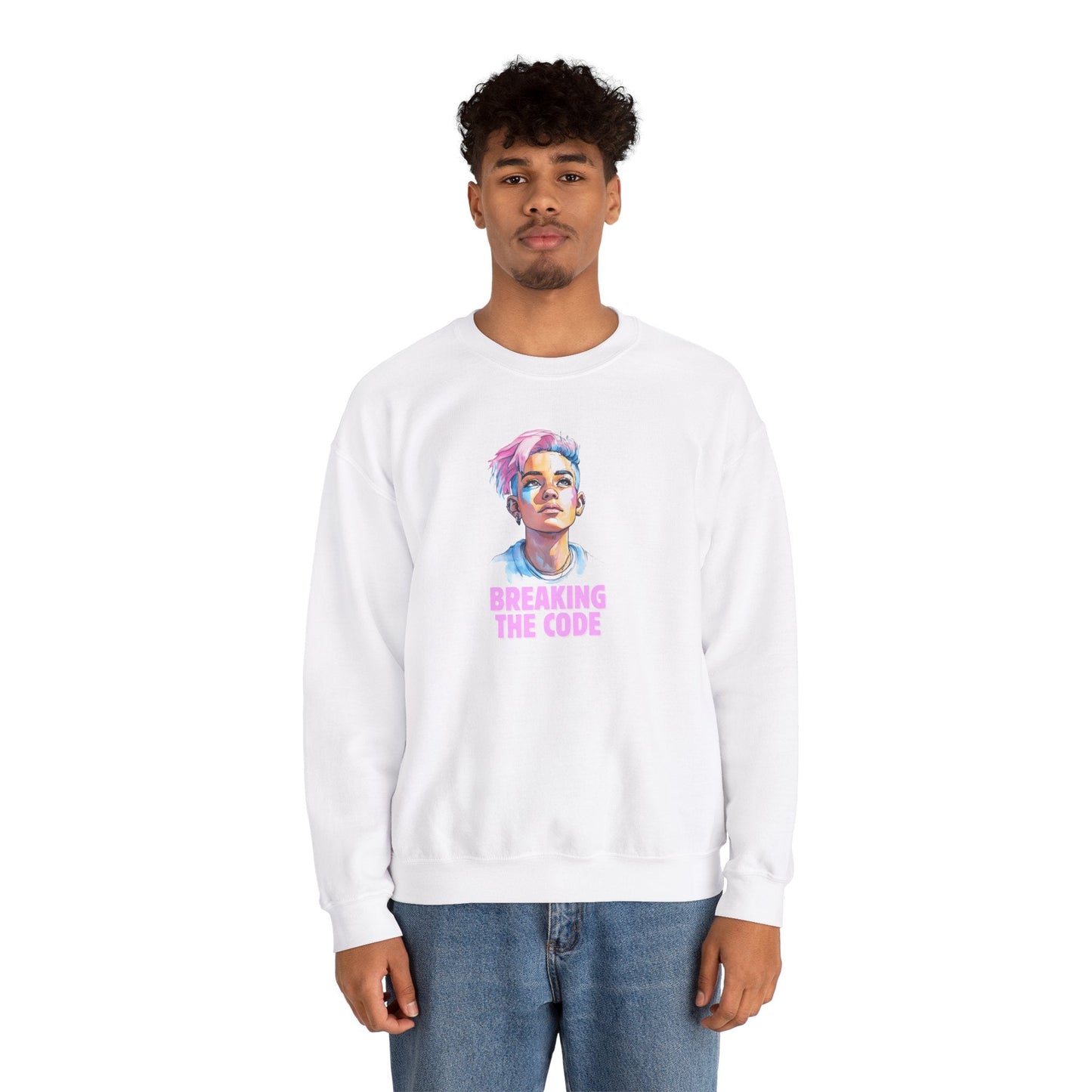 Breaking the Code - Trans Colors - Pride Sweatshirt - Sweatshirt - The Lucky Wombat