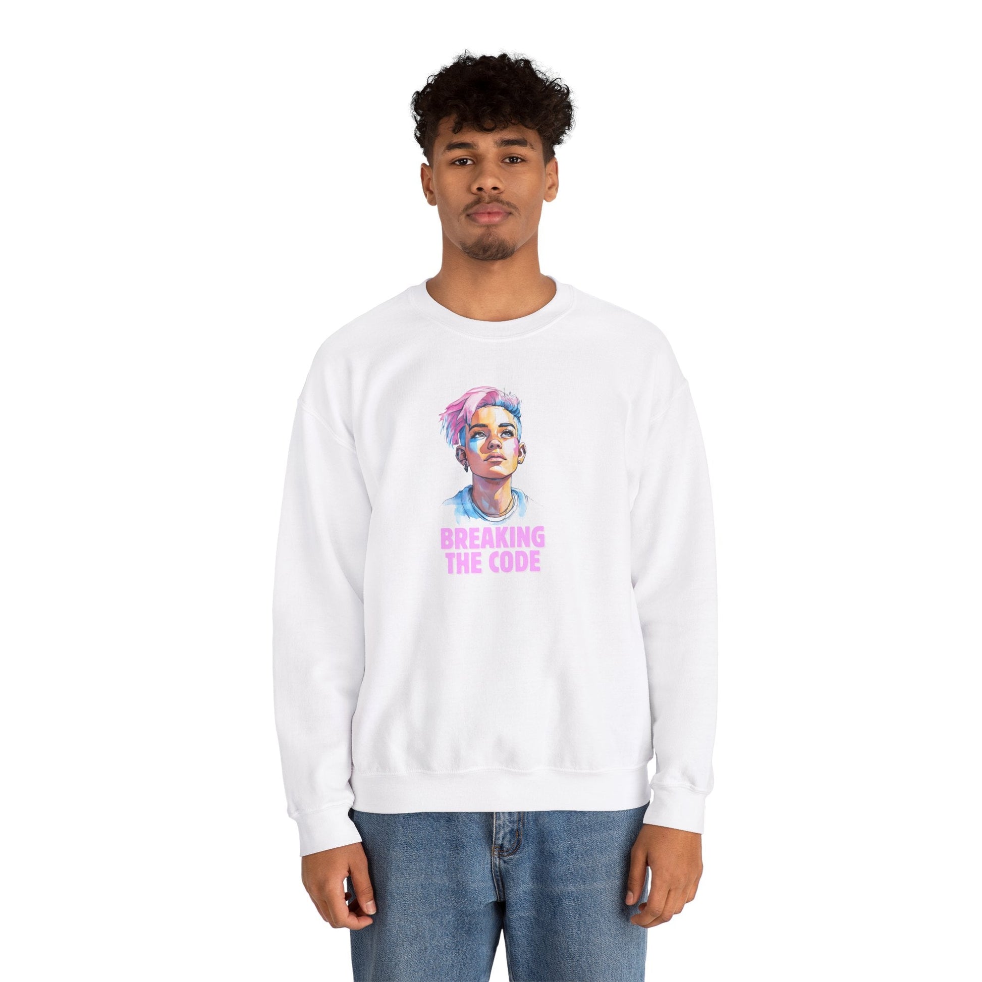 Breaking the Code - Trans Colors - Pride Sweatshirt - Sweatshirt - The Lucky Wombat