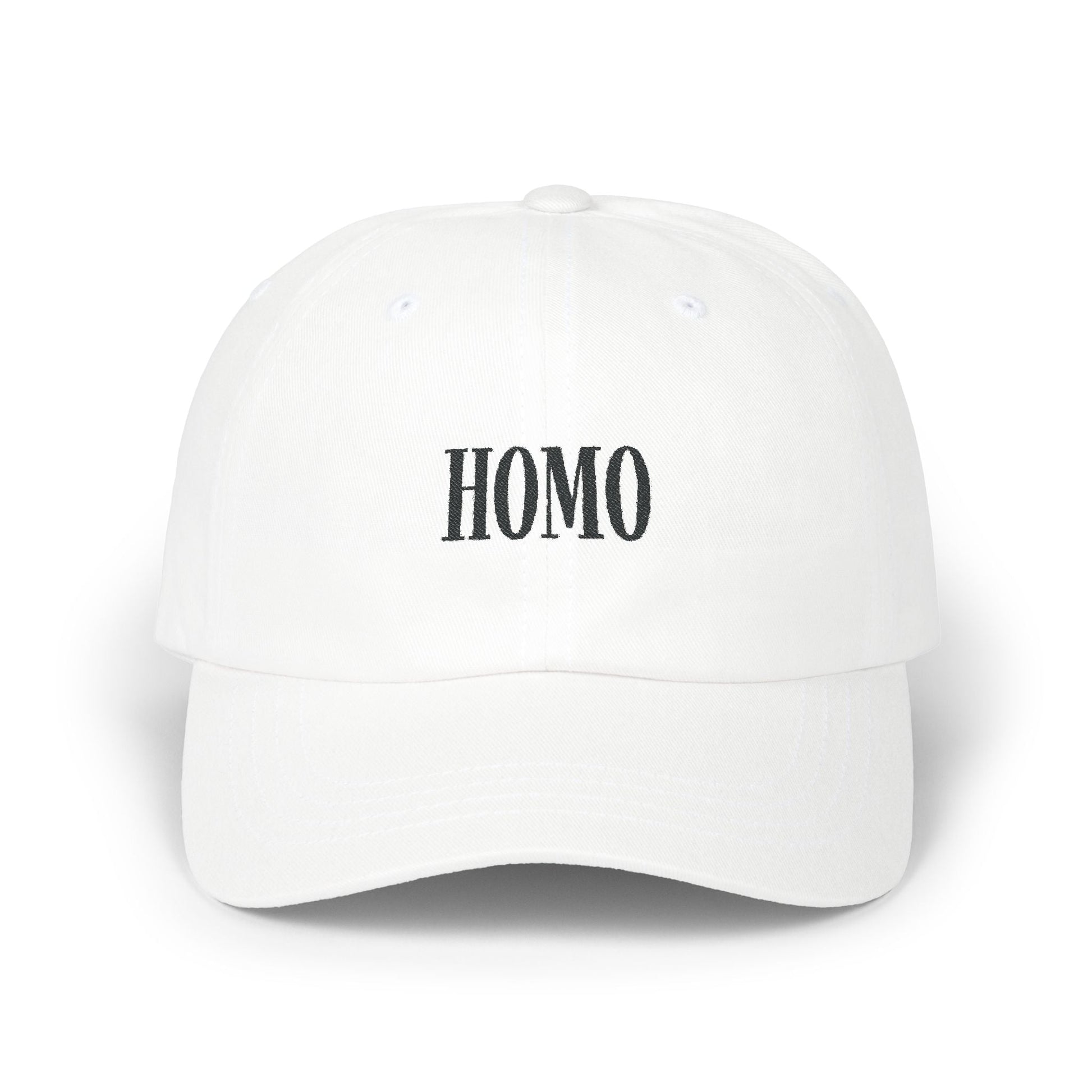 Cap - 'Homo' Black on Light Classic Dad Cap - Hats - The Lucky Wombat