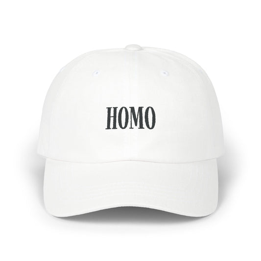 Cap - 'Homo' Black on Light Classic Dad Cap - Hats - The Lucky Wombat