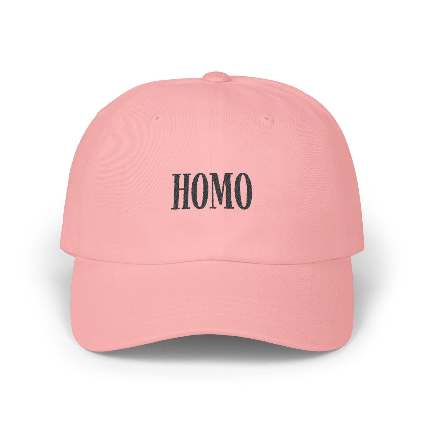 Cap - 'Homo' Black on Light Classic Dad Cap - Hats - The Lucky Wombat