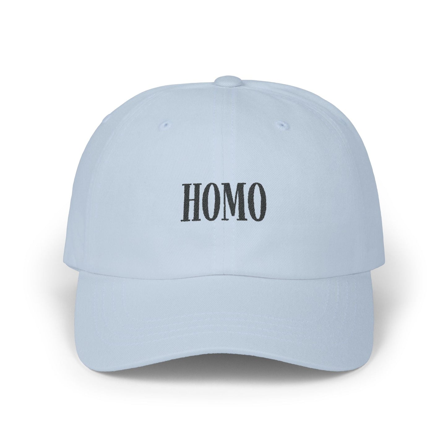Cap - 'Homo' Black on Light Classic Dad Cap - Hats - The Lucky Wombat