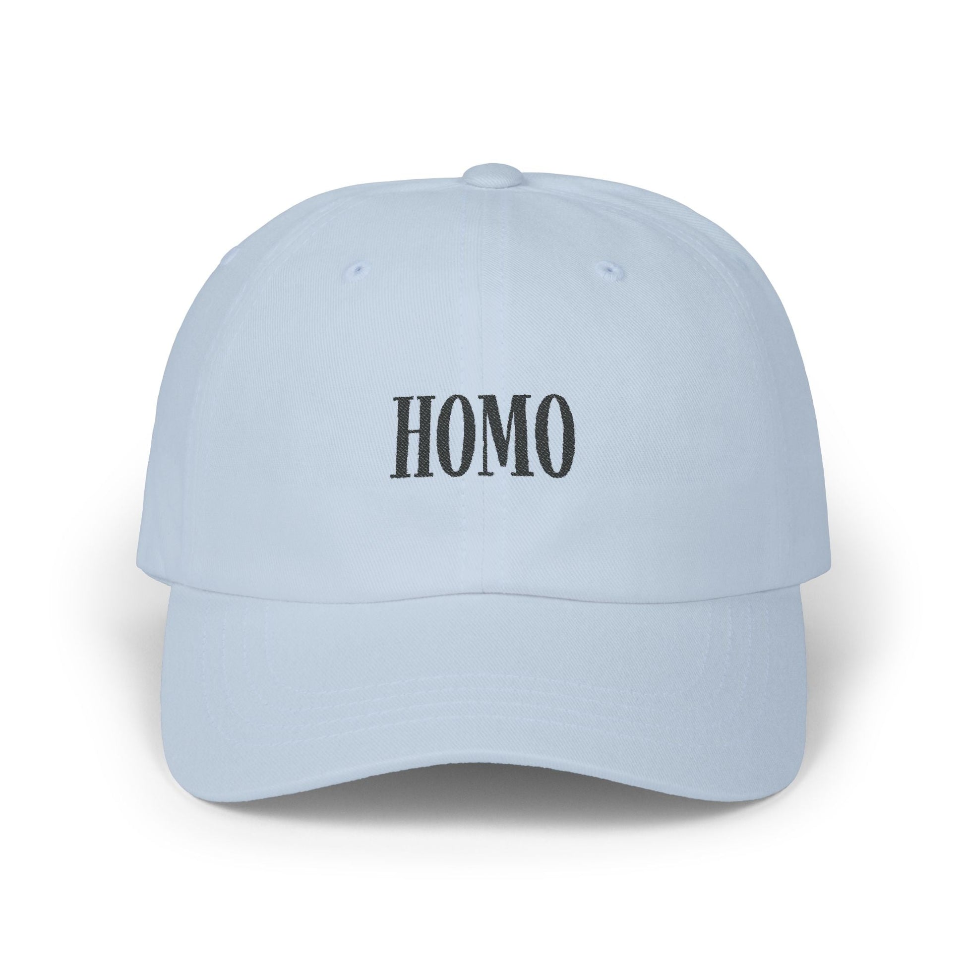 Cap - 'Homo' Black on Light Classic Dad Cap - Hats - The Lucky Wombat