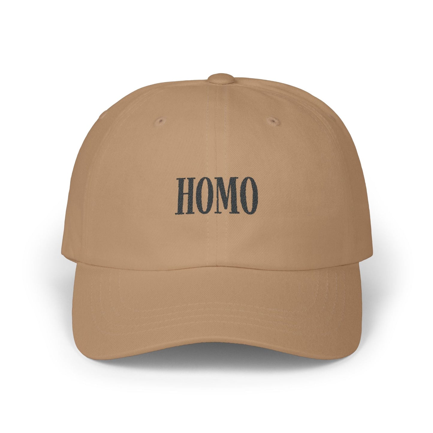 Cap - 'Homo' Black on Light Classic Dad Cap - Hats - The Lucky Wombat