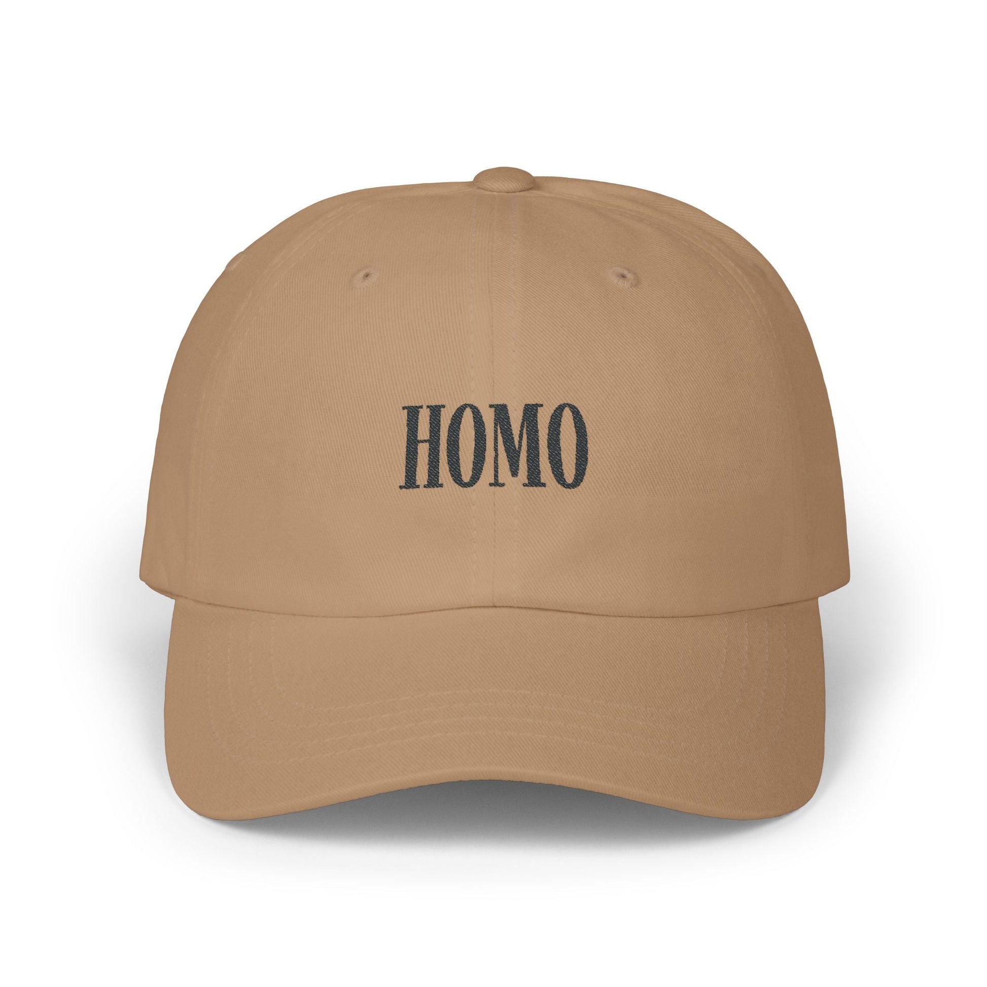 Cap - 'Homo' Black on Light Classic Dad Cap - Hats - The Lucky Wombat