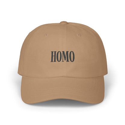 Cap - 'Homo' Black on Light Classic Dad Cap - Hats - The Lucky Wombat