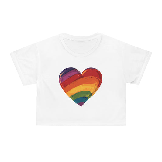 Cartoon Rainbow Heart - Crop Top - All Over Prints - The Lucky Wombat