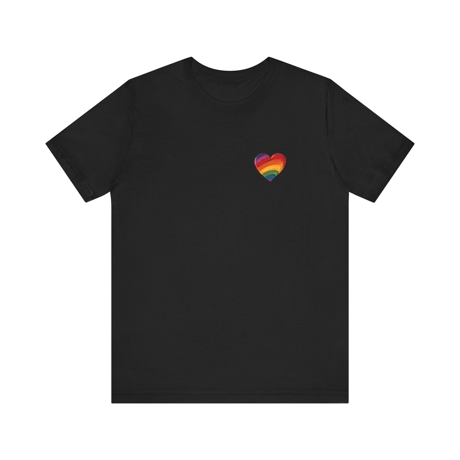 Cartoon Rainbow Heart - Heart - Side Print - Unisex T-Shirt - T-Shirt - The Lucky Wombat