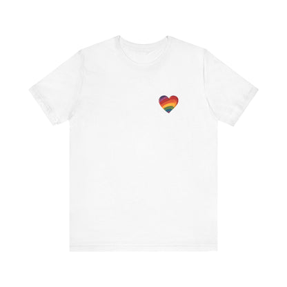 Cartoon Rainbow Heart - Heart - Side Print - Unisex T-Shirt - T-Shirt - The Lucky Wombat