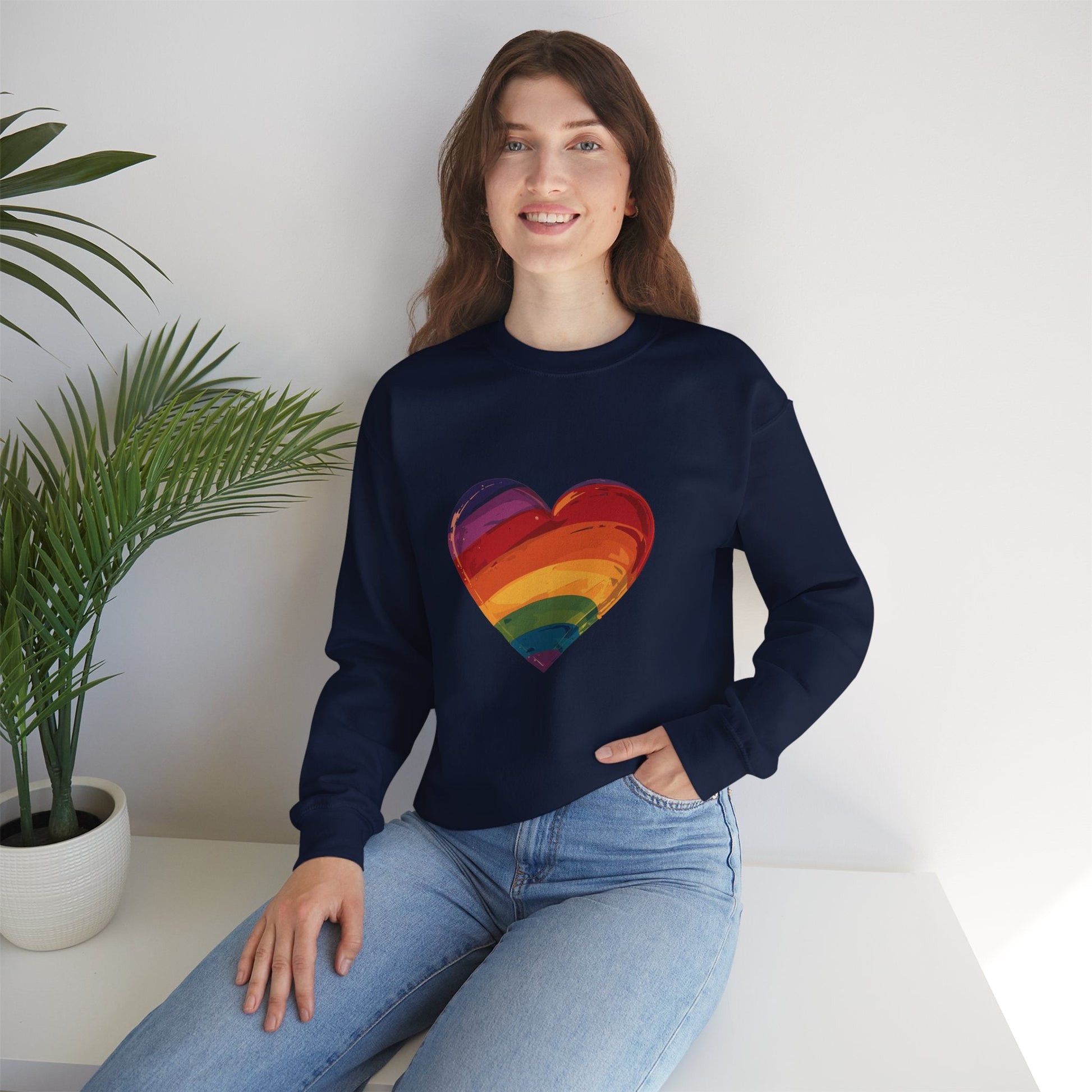 Cartoon Rainbow Heart - Unisex Sweatshirt - Sweatshirt - The Lucky Wombat