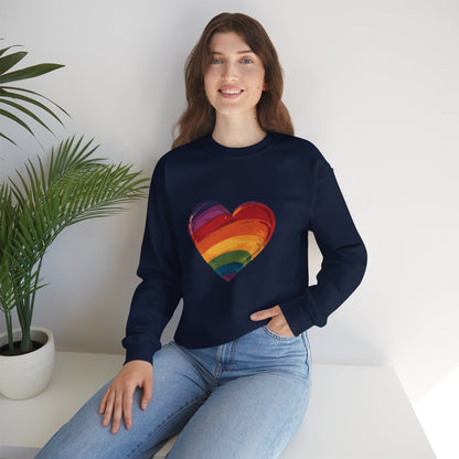 Cartoon Rainbow Heart - Unisex Sweatshirt - Sweatshirt - The Lucky Wombat