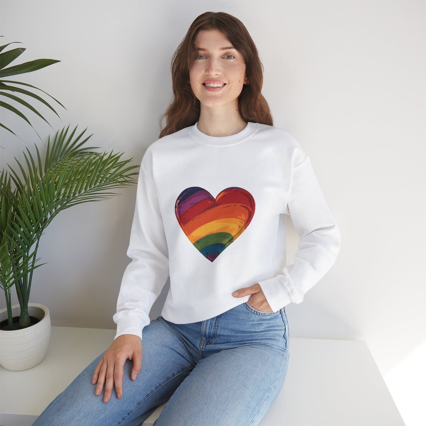 Cartoon Rainbow Heart - Unisex Sweatshirt - Sweatshirt - The Lucky Wombat